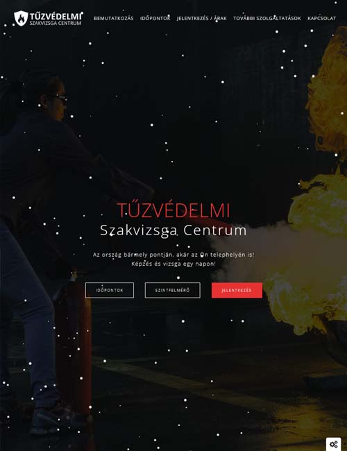 Tűzvédelmi Szakvizsga Centrum referencia weboldal